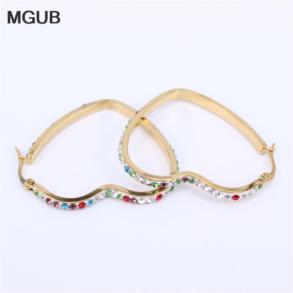 hoop & huggie wholesale multiple size rhinestone earrings for women statement gold color heart-shaped earring party gift lh774, Golden;silver
hoop & huggie wholesale multiple size rhinestone earrings for women statement gold color heart-shaped earring party gift lh774, Golden;silver