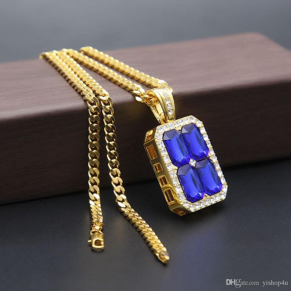 new blue red black ruby cz crystal pendant necklace hip hop necklace gold plated cuban chain silver gold men's jewelry
new blue red black ruby cz crystal pendant necklace hip hop necklace gold plated cuban chain silver gold men's jewelry