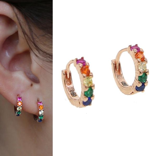 colorful cz multi color stone romantic chic gorgeous ladies rainbow jewelry for women girls 925 sterling cute mini hoop earring, Golden
colorful cz multi color stone romantic chic gorgeous ladies rainbow jewelry for women girls 925 sterling cute mini hoop earring, Golden