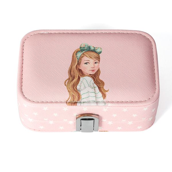 new female beautiful girl pattern pu leather portable makeup jewelry earring button storage box mirror for lover birthday gift, Pink;blue
new female beautiful girl pattern pu leather portable makeup jewelry earring button storage box mirror for lover birthday gift, Pink;blue