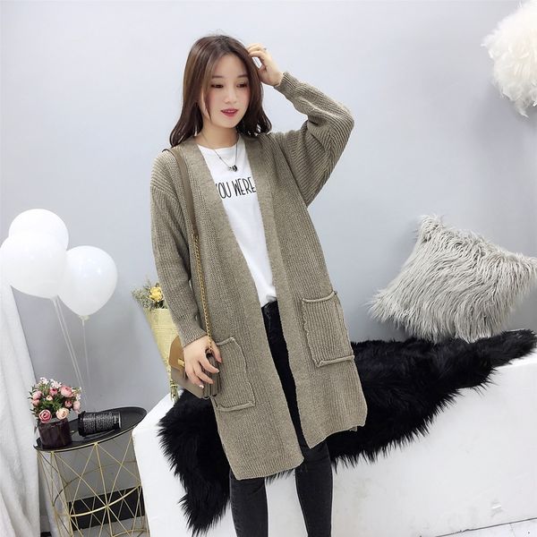 autumn winter korean chic medium length curled solid color lazy loose knitted coat sweater long sleeve sweater coat woman urlvd, White;black
autumn winter korean chic medium length curled solid color lazy loose knitted coat sweater long sleeve sweater coat woman urlvd, White;black