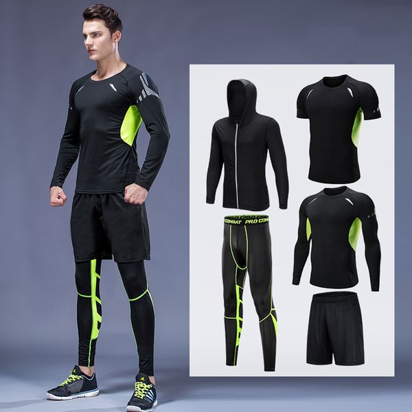 2020 5 piece men's tracksuit joggers running clothes gym fitness sport suits t-shirt tights jacket set outdoor compression suit, Black;blue
2020 5 piece men's tracksuit joggers running clothes gym fitness sport suits t-shirt tights jacket set outdoor compression suit, Black;blue