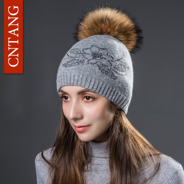 beanie/skull caps cntang wool hats beanies for women winter warm embroidery flowers knitted double layer with natural fur pom female hat, Blue;gray
beanie/skull caps cntang wool hats beanies for women winter warm embroidery flowers knitted double layer with natural fur pom female hat, Blue;gray
