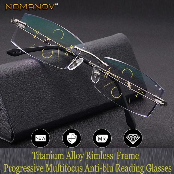 nomanov = progressive multifocal reading glasses titanium alloy rimless diamond cut see near and far 0 add +0.75 to +3, White;black
nomanov = progressive multifocal reading glasses titanium alloy rimless diamond cut see near and far 0 add +0.75 to +3, White;black