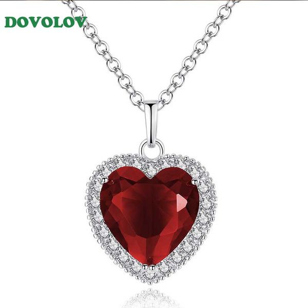 dovolov fashion jewelry romantic red crystal necklace titanic heart pendant necklace for women girl gift d3, Silver
dovolov fashion jewelry romantic red crystal necklace titanic heart pendant necklace for women girl gift d3, Silver