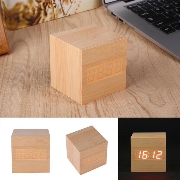 simple cube click clock gift alarm-led display wood sound activated home decor
simple cube click clock gift alarm-led display wood sound activated home decor