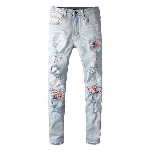 men's jeans light blue patchwork ripped denim streetwear patch holes destroyed stretch pants
men's jeans light blue patchwork ripped denim streetwear patch holes destroyed stretch pants