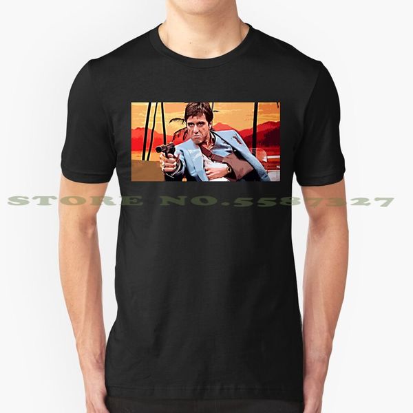 tony montana black white tshirt for men women