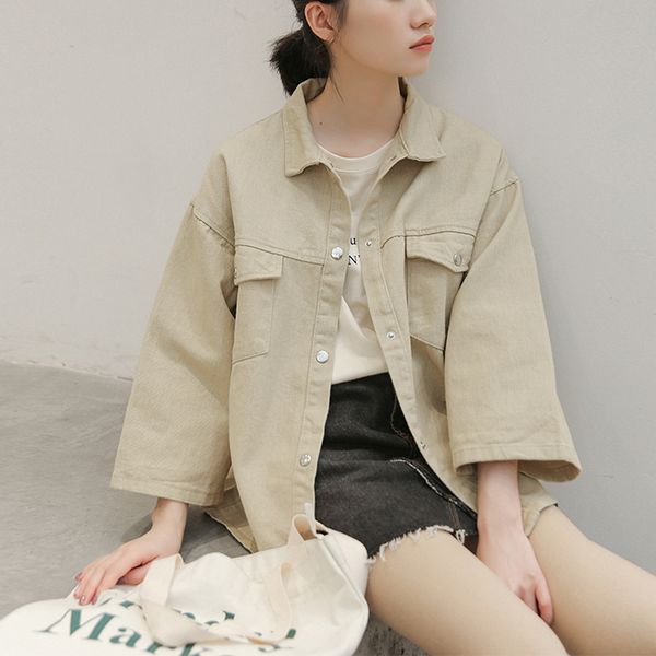 fashion boyfriend style loose denim jacket women long sleeve harajuku streetwear coat solid turn down collar pockets outwear, Black;brown
fashion boyfriend style loose denim jacket women long sleeve harajuku streetwear coat solid turn down collar pockets outwear, Black;brown