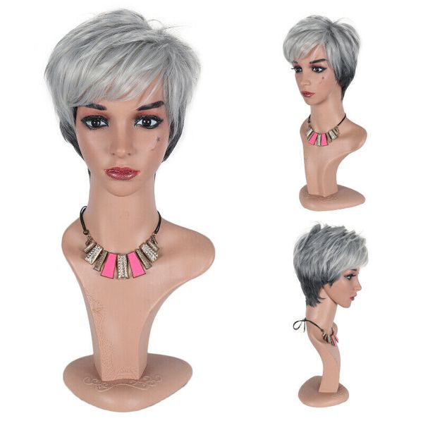 women fashion natural short wig synthetic hair full wig with bangs xmas cosplay, Black
women fashion natural short wig synthetic hair full wig with bangs xmas cosplay, Black