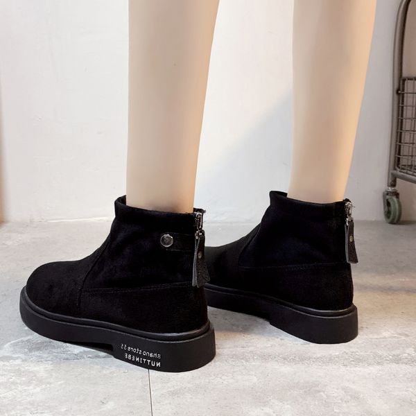 women ankle boots 2020 spring female casual shoes woman flat fashion platform round toe strap solid comfortable, Black
women ankle boots 2020 spring female casual shoes woman flat fashion platform round toe strap solid comfortable, Black