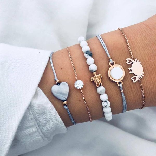 selling woven bracelet with lovely turtle crab geometric round set rhinestone five-piece bracelet set for women, Black
selling woven bracelet with lovely turtle crab geometric round set rhinestone five-piece bracelet set for women, Black