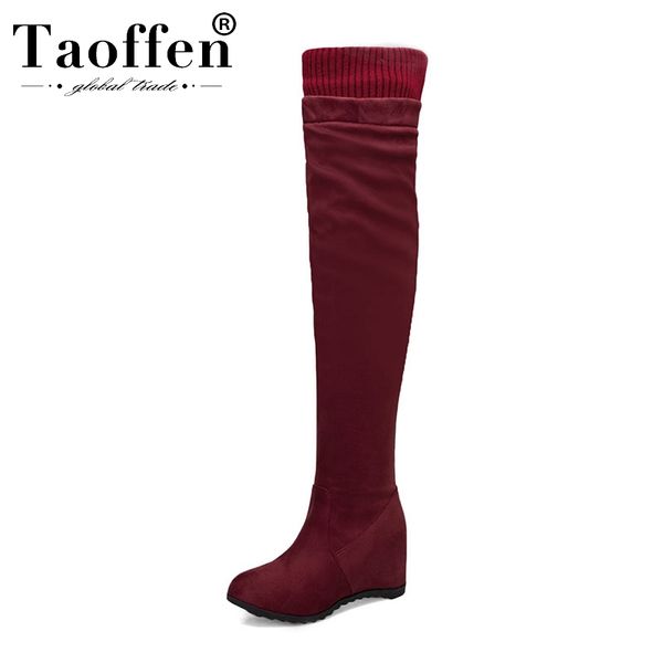 taoffen 2020 new arrival ladies over the knee boots wedges comfortable office woman long boots zipper footwear size 33-43, Black
taoffen 2020 new arrival ladies over the knee boots wedges comfortable office woman long boots zipper footwear size 33-43, Black