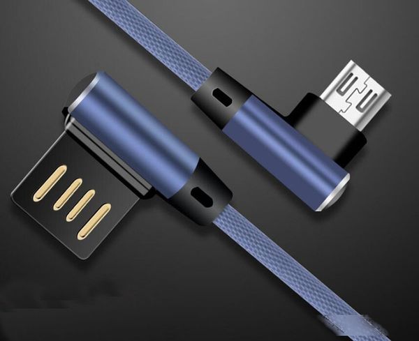 5v 2.4a double l bending usb charging cable elbow data line cable for 5pin v8 v9 micro android phone