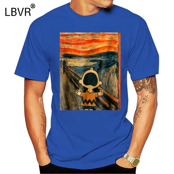 2019 fashion men t shirt peanuts charlie scream artsy t shirt 100% cotton