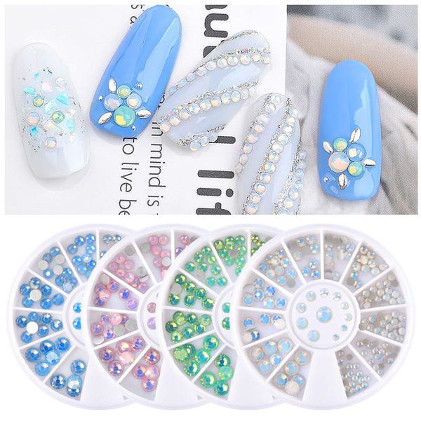 multi size opal nail rhinestones flat bottom colorful crystal glass gems for diy uv gel 3d nail art decorations in wheel 1 box, Silver;gold
multi size opal nail rhinestones flat bottom colorful crystal glass gems for diy uv gel 3d nail art decorations in wheel 1 box, Silver;gold