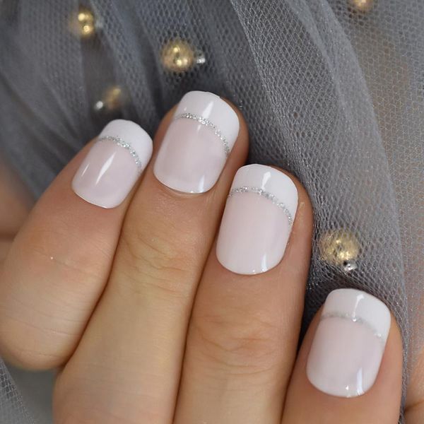 false nails short french tip white tips beige nude round faux ongles silver line designed smile colors for choose, Red;gold
false nails short french tip white tips beige nude round faux ongles silver line designed smile colors for choose, Red;gold