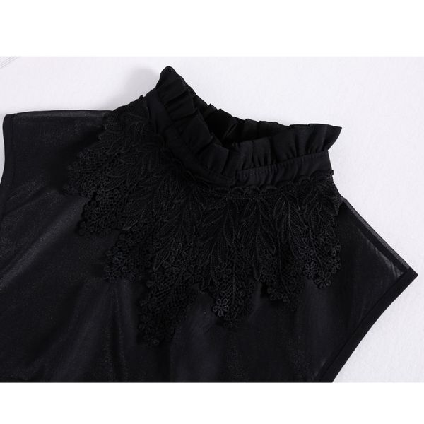 lace embroidery neckstand fake collar tie detachable false blouse accessories lx9e, Black;gray
lace embroidery neckstand fake collar tie detachable false blouse accessories lx9e, Black;gray