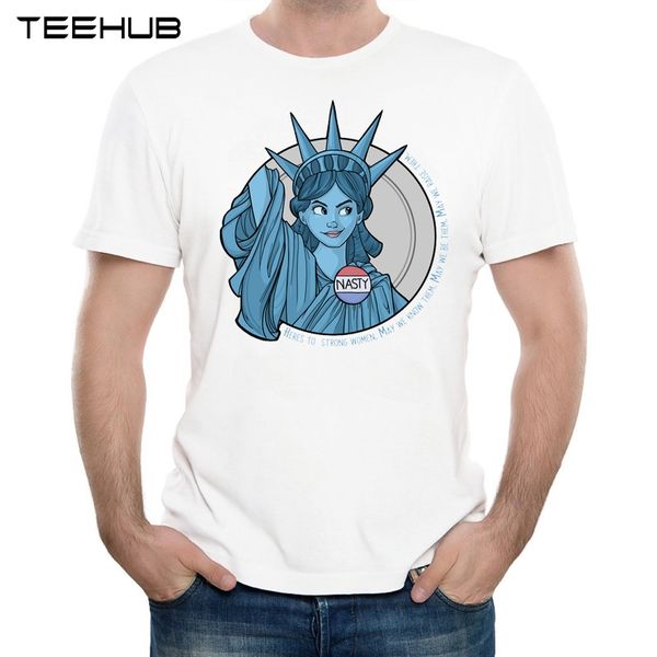 2019 men's new summer funny nasty lady liberty design t shirt cool printed soft tee