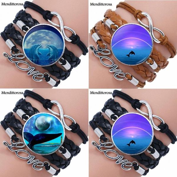 ej glaze for women moon and dolphin glass cabochon maxi multilayer black/brown leather bracelet bangle jewelry, Golden;silver
ej glaze for women moon and dolphin glass cabochon maxi multilayer black/brown leather bracelet bangle jewelry, Golden;silver