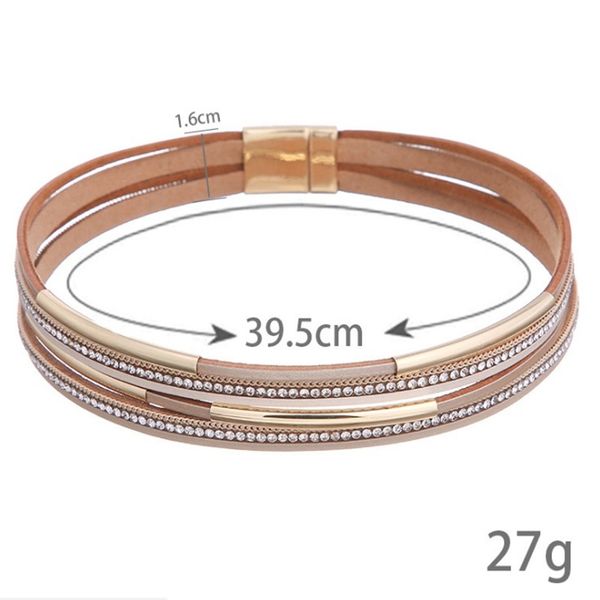 popular multi-layer bracelet rhinestone korea leather adjustable crystal bracelet ladies fashion jewelry, Black
popular multi-layer bracelet rhinestone korea leather adjustable crystal bracelet ladies fashion jewelry, Black