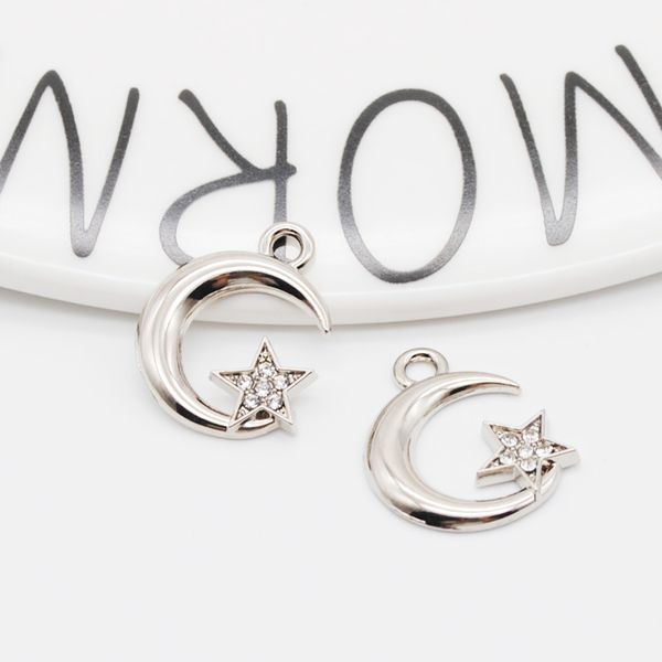 10pcs/pack diy moon star rhinestone charms 16*20mm bracelet earrings pendant jewelry making, Bronze;silver
10pcs/pack diy moon star rhinestone charms 16*20mm bracelet earrings pendant jewelry making, Bronze;silver