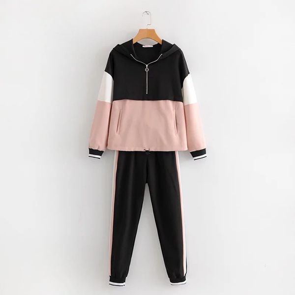 wind 2019 autumn new women's large pocket color matching jacket jacket + color matching jogging pants suit k841, Tan;black
wind 2019 autumn new women's large pocket color matching jacket jacket + color matching jogging pants suit k841, Tan;black
