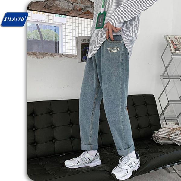 men's jeans xilaiyu autumn retro fashion trend loose straight tube versatile wide leg pants denim trousers cowboy embroidery, Blue
men's jeans xilaiyu autumn retro fashion trend loose straight tube versatile wide leg pants denim trousers cowboy embroidery, Blue