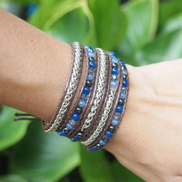 tennis handmade lapis stone hematite crystal mixed stainless steel chan 5 strands wrap around bracelet jewelry for gift drop, Golden;silver
tennis handmade lapis stone hematite crystal mixed stainless steel chan 5 strands wrap around bracelet jewelry for gift drop, Golden;silver