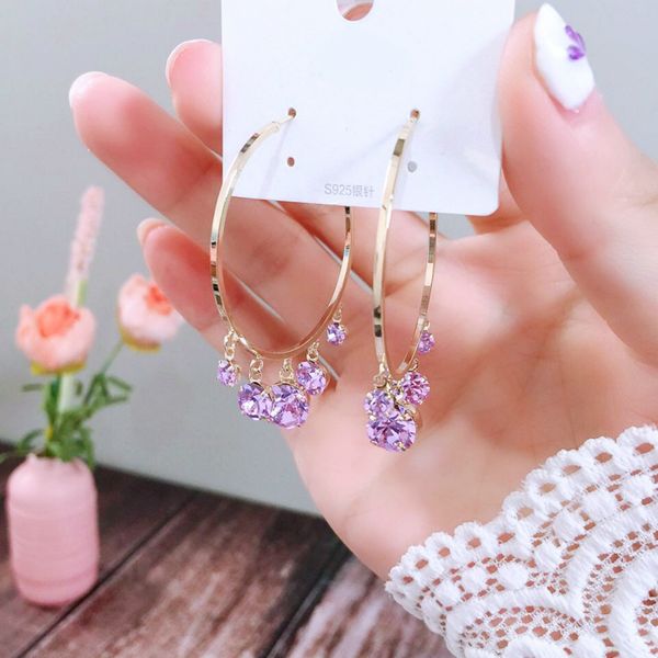 simple sweet crystal pendant hoop earrings for women 2020 new fashion gold color big round circle earrings wedding party jewelry, Golden;silver
simple sweet crystal pendant hoop earrings for women 2020 new fashion gold color big round circle earrings wedding party jewelry, Golden;silver