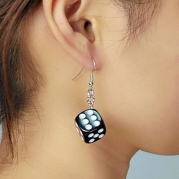 funny dice dangle earrings acrylic white cube 3d cubic dice charm drop earrings, Silver
funny dice dangle earrings acrylic white cube 3d cubic dice charm drop earrings, Silver