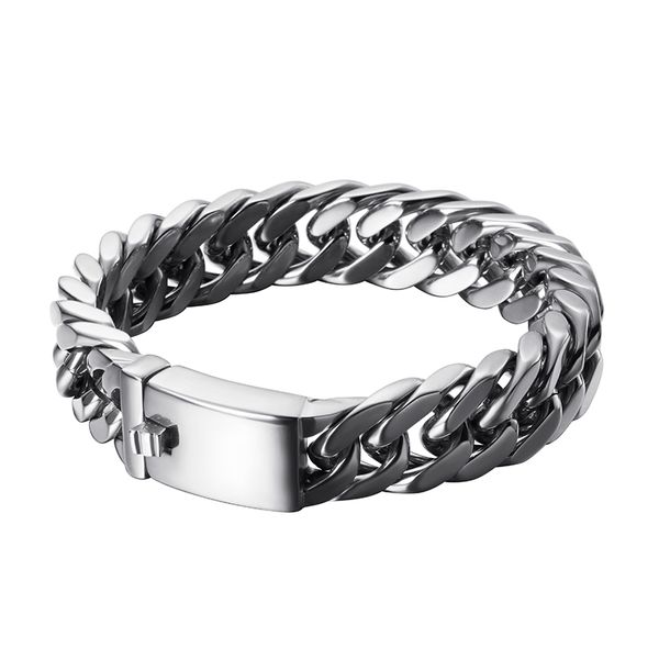 men's cuban bracelet glossy stainless steel hip hop chain punk rock male jewelry bracelets christmas gift, Black
men's cuban bracelet glossy stainless steel hip hop chain punk rock male jewelry bracelets christmas gift, Black
