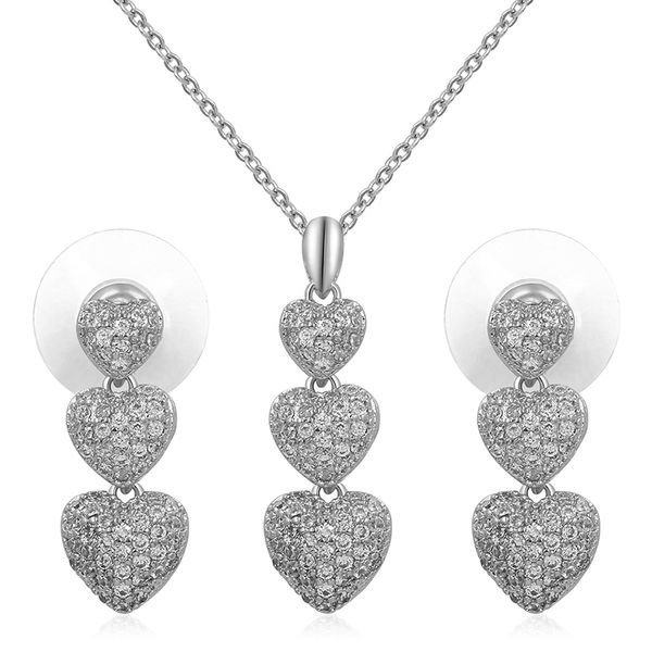 micro pave фианитами кристалл сердца ожерелье и серьги комплект ювелирных изделий, Silver
micro pave фианитами кристалл сердца ожерелье и серьги комплект ювелирных изделий, Silver