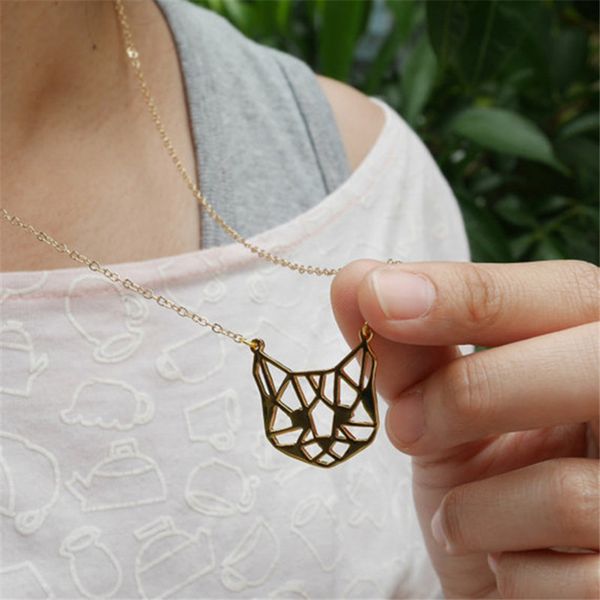 2020 fashion origami cat face necklace outline cat head face necklaces animal jewelry for pets lovers, Silver
2020 fashion origami cat face necklace outline cat head face necklaces animal jewelry for pets lovers, Silver