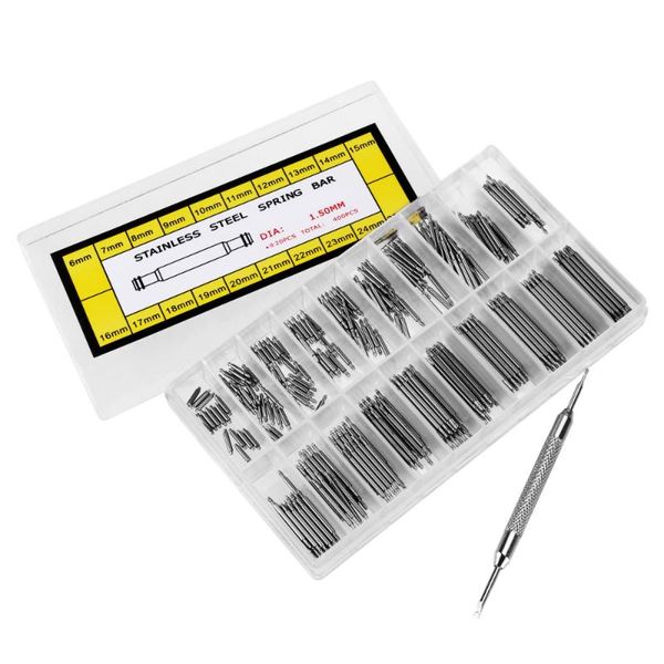 nicerio 360pcs stainless steel watch band strap link pin double flange spring bars in 18 different sizes - 6mm-25mm (silver)
nicerio 360pcs stainless steel watch band strap link pin double flange spring bars in 18 different sizes - 6mm-25mm (silver)