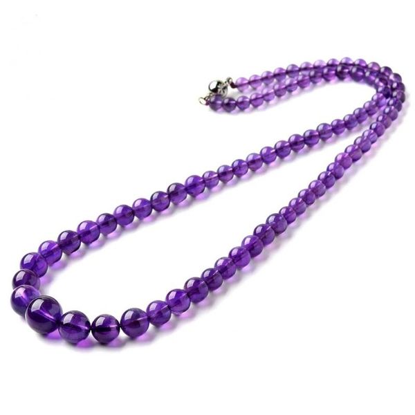 natural purple amethyst necklace long chains for women lady love anniversary gift crystal round beads jewelry 4mm-11mm, Silver
natural purple amethyst necklace long chains for women lady love anniversary gift crystal round beads jewelry 4mm-11mm, Silver