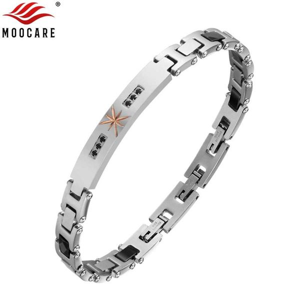 link, chain moocare women men bracelet stainless steel with zircon pattern elegant fashion hand wrist for male female, Black
link, chain moocare women men bracelet stainless steel with zircon pattern elegant fashion hand wrist for male female, Black