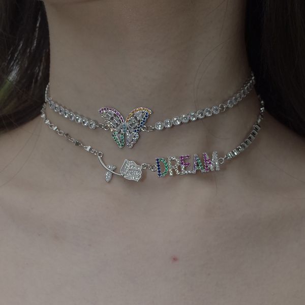aomu elegant new trendy rainbow color rhinestone butterfly rose alphabet clavicle chain choker necklace for women bff jewelry, Golden;silver
aomu elegant new trendy rainbow color rhinestone butterfly rose alphabet clavicle chain choker necklace for women bff jewelry, Golden;silver
