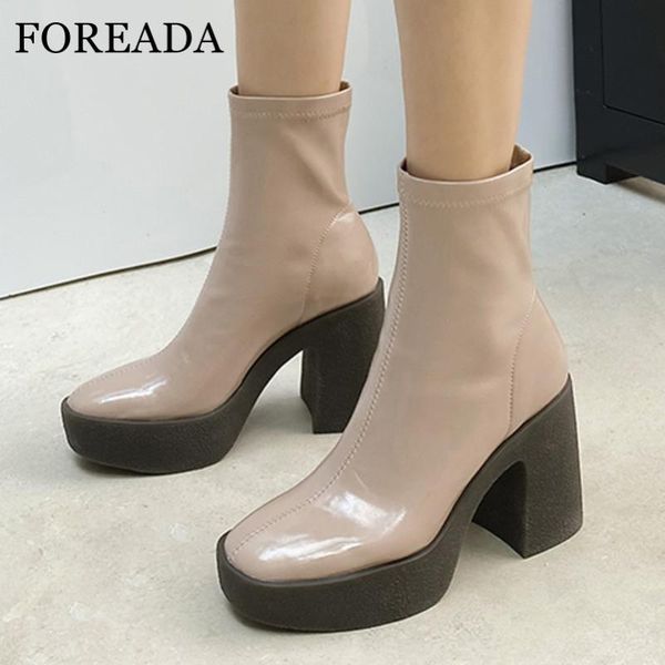 boots foreada woman extreme high heel mid calf platform chunky short female shoes autumn green black size 34-39 
boots foreada woman extreme high heel mid calf platform chunky short female shoes autumn green black size 34-39