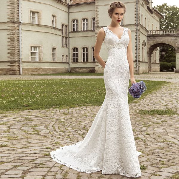 charming v-neck sleeveless mermaid wedding gowns custom made beaded lace bridal dress robe de mairee 2020, Blue;red
charming v-neck sleeveless mermaid wedding gowns custom made beaded lace bridal dress robe de mairee 2020, Blue;red