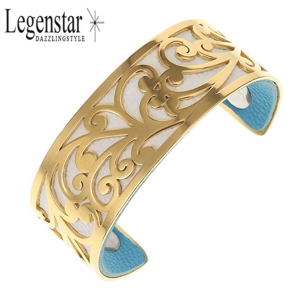 legenstar stainless steel for women jewelry gold color open bracelet adjustable reversible leather cloud pulseira, Black
legenstar stainless steel for women jewelry gold color open bracelet adjustable reversible leather cloud pulseira, Black
