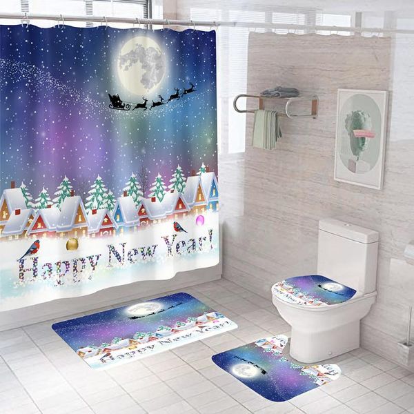 merry christmas shower curtain snowman santa father bell elk pattern bathroom curtains anti-slip bath mat set toilet seat cover
merry christmas shower curtain snowman santa father bell elk pattern bathroom curtains anti-slip bath mat set toilet seat cover