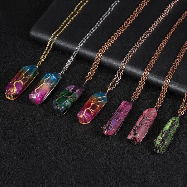 sedmart vintage rainbow 7 chakra natural stone necklace for women handmade tree of life copper wire wrapped pendant necklace, Silver
sedmart vintage rainbow 7 chakra natural stone necklace for women handmade tree of life copper wire wrapped pendant necklace, Silver