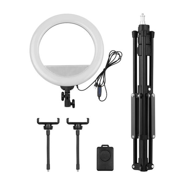 14inch/36cm Video Led Ring Light 13w 3000-6500k Color Temperature Cri90 With Tripod Dual Phone Holders Remote Shutter Studio