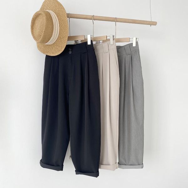women's pants 2020 new korean style loose casual straight fashion fashion high waist suit pants, Black;white
women's pants 2020 new korean style loose casual straight fashion fashion high waist suit pants, Black;white