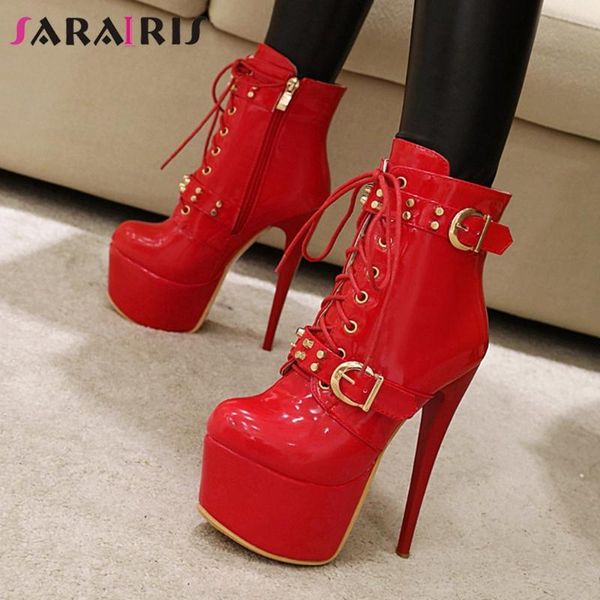 sarairis plus size 33-48 ladies 2020 boots high platform boots women thin high heels cross tied buckle ankle zip shoes woman, Black
sarairis plus size 33-48 ladies 2020 boots high platform boots women thin high heels cross tied buckle ankle zip shoes woman, Black