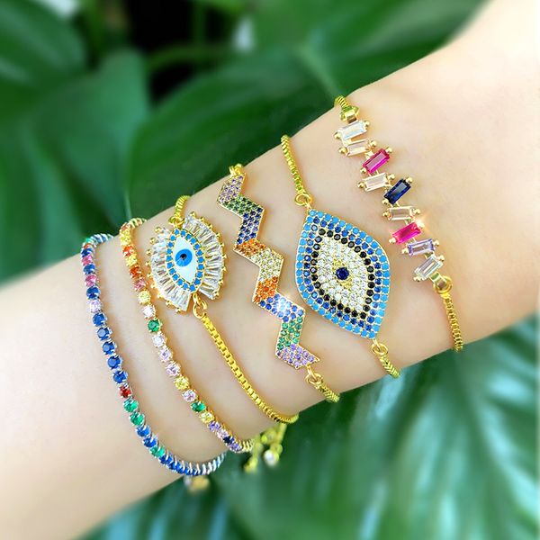 1pcs blue colorful turkish eye charms bracelet rainbow color gold cz cubic zirconia charms bracelet jewelry party gift, Golden;silver
1pcs blue colorful turkish eye charms bracelet rainbow color gold cz cubic zirconia charms bracelet jewelry party gift, Golden;silver