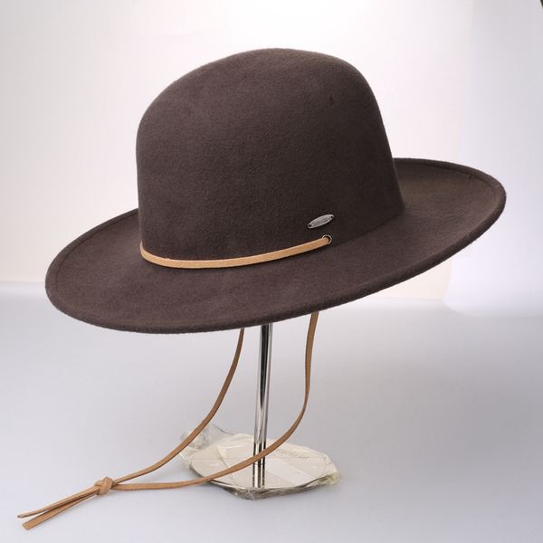 wzcx fashion solid color wide brim vintage dome hat autumn winter casual tide cowboy hat jazz felt cap, Blue;gray
wzcx fashion solid color wide brim vintage dome hat autumn winter casual tide cowboy hat jazz felt cap, Blue;gray