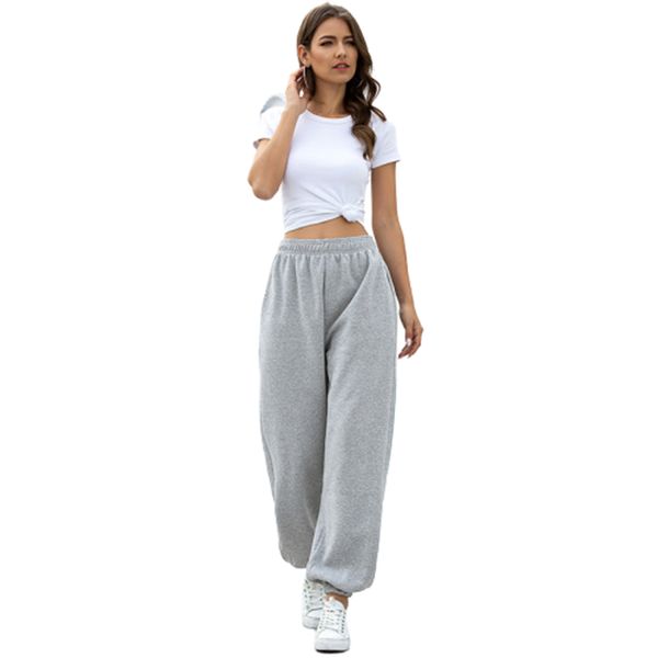 high waist casual sports pants women streetwear fashion solid color loose long pants autumn winter new 2020 female trousers, Black;white
high waist casual sports pants women streetwear fashion solid color loose long pants autumn winter new 2020 female trousers, Black;white