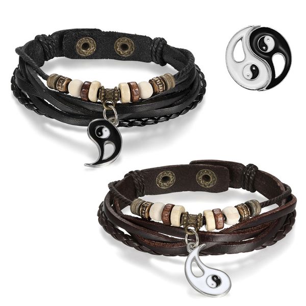 boniskiss 2pcs / lot lovers bracelet charm ying yang love leather bracelet punk couple jewelry for men and women, Black
boniskiss 2pcs / lot lovers bracelet charm ying yang love leather bracelet punk couple jewelry for men and women, Black